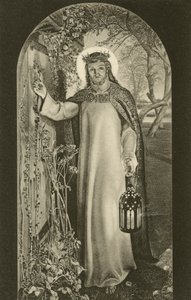 La Lumière du Monde, peinture au Keble College, Oxford, Oxfordshire, représentant le Christ portant une lanterne et frappant à une porte