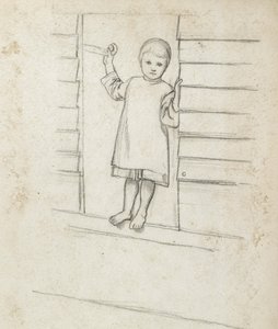 Fille en Tablier, debout sur un Rebord de Fenêtre, c. 1868 - 1869