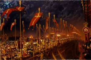 Le pont de Londres la nuit du mariage du prince et de la princesse de Galles, 1863 - William Holman Hunt