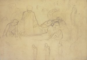 Études pour les figures du docteur, des pleureuses et de Minerve