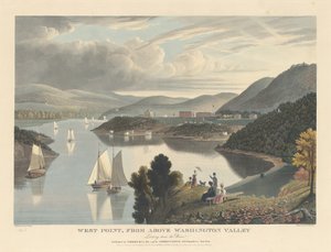 West Point, depuis la vallée de Washington : Vue en aval du fleuve
