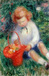 Lenna avec un panier de fleurs