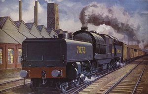 Train de charbon lourd de la LMS (lithographie couleur)