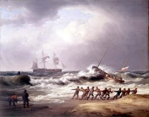 Canot de sauvetage allant vers un navire en détresse - William Joy