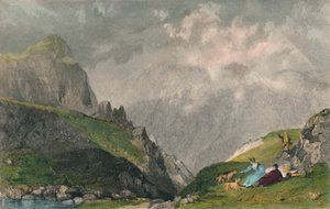 Vue des Langdale Pikes, vers Bowfell, Westmorland, 1835