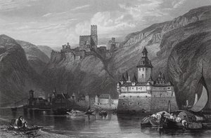 Caub, Château de Gutenfels et le Pfalz, Rhin