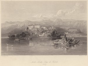 Isola Lecchi, Lac de Garde, Italie (gravure)