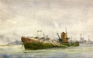 Sous-marin rendu et échoué, Portsmouth - William Lionel Wyllie