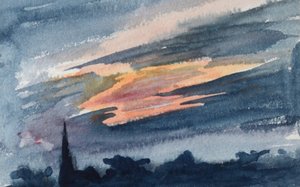 Tempête au coucher du soleil