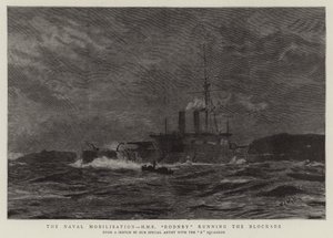 La mobilisation navale, H M S Rodney franchissant le blocus - William Lionel Wyllie