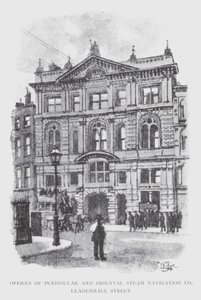 Bureaux de la Peninsular and Oriental Steam Navigation Co, Leadenhall Street - William Luker