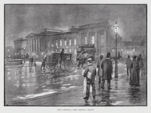 Le bureau de poste général, nuit