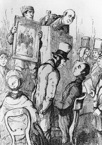 Éléphant à vendre, illustration pour le 17e chapitre de La Foire aux vanités, roman de William Makepeace Thackeray (1811-1863), gravure d