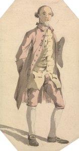 Homme en pied avec chapeau tricorne sous le bras gauche