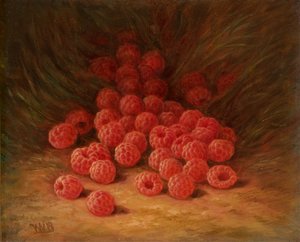 Framboises rouges sur un sol forestier 1866 - William Mason Brown