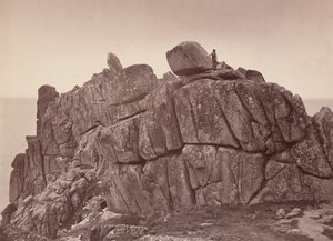 Le rocher Logan, côte sud des Cornouailles, années 1860 (photo) - William May