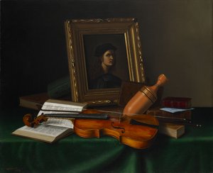 Nature morte avec portrait de Raphaël - William Michael Harnett