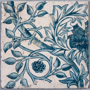 Motif floral bleu