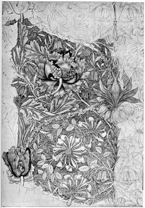 Motif de chèvrefeuille imprimé sur lin, 1883 1934 - William Morris