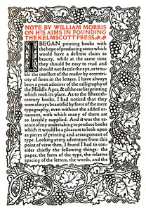 Kelmscott Press : Page imprimée en Golden Type, vers 1895, 1914 - William Morris