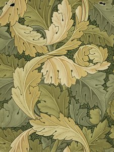 Design de papier peint avec Acanthus, couleurs boisées, 1875