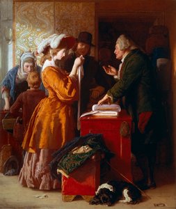 Choisir la robe de mariée Détail. Peinture de William Mulready (1786-1863). 1845. Londres. Victoria and Albert Museum. - William Mulready