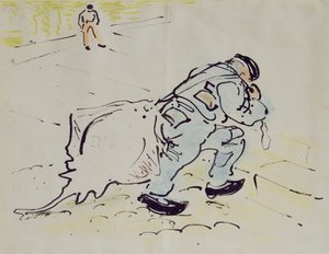 Churchill avec une raie - William Nicholson