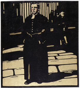 École, Londres - Illustration de William Nicholson (1872-1949) dans "Types of London"