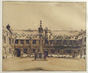La cour avant du Corpus Christi College, Oxford - William Nicholson