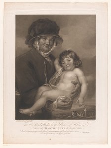 Martha Gunn portant un enfant nu