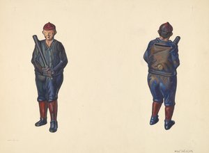 Banque de pièces de joueur de baseball, vers 1938
