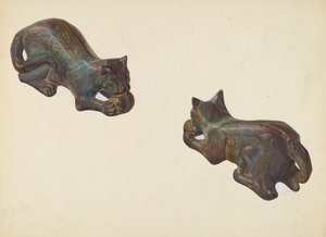 Tirelire chat et balle, vers 1939
