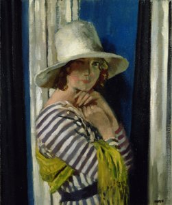 Mme Hone en robe rayée, 1912