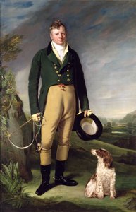 Un homme inconnu avec son chien
