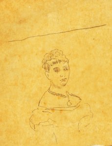 Dame en robe de soirée avec la Vénus de Milo