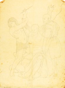 Moïse, Aaron et Hur sur le mont Horeb (étude habillée)