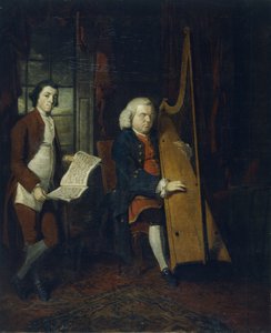 John Parry le harpiste aveugle avec un assistant - William Parry