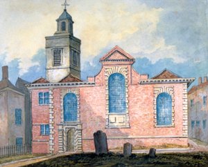 Vue extérieure de St Anne et St Agnes, City de Londres, vers 1810