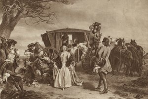 Famille arrêtée par le bandit de grand chemin français Claude Duval - William Powell (after) Frith