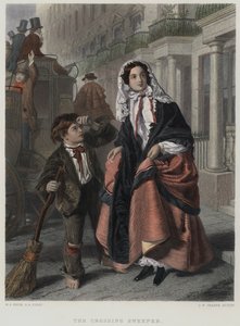 Le Balayeur de rue (gravure en couleur)