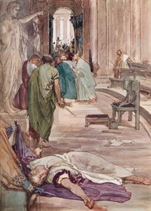 Le meurtre de César (lithographie en couleur)
