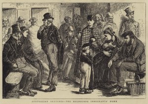 Croquis australiens, le foyer des immigrants de Melbourne