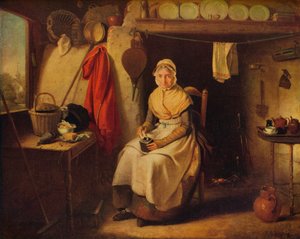 Intérieur de cottage, à Lexden, Essex, 1802