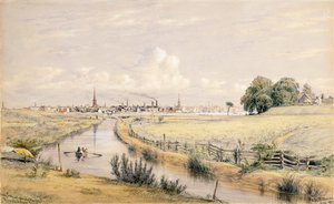 Jersey City avec un aperçu de New York depuis le canal de Bergen, 1854 - William Rickarby Miller