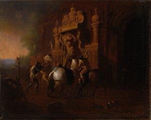 Chevaux à une fontaine, 1856-1857