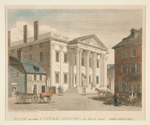 Banque des États-Unis, située sur la Third Street à Philadelphie - William Russell Birch