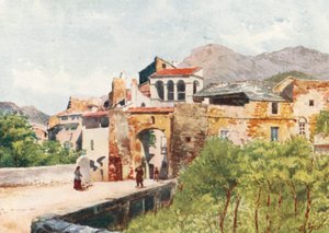 Entrance to Toirano (colour litho) - William Scott