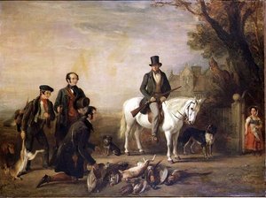 La fin de la journée : William Scrope sur un poney blanc - William Simson
