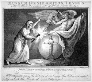 Billet pour le musée Leverian, Albion Place, Southwark, Londres, vers 1805