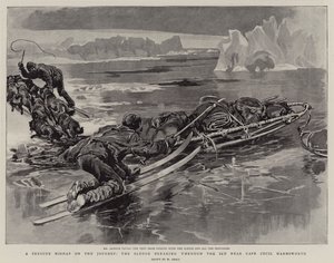 Un grave accident en voyage, le traîneau traversant la glace près du cap Cecil Harmsworth - William Small